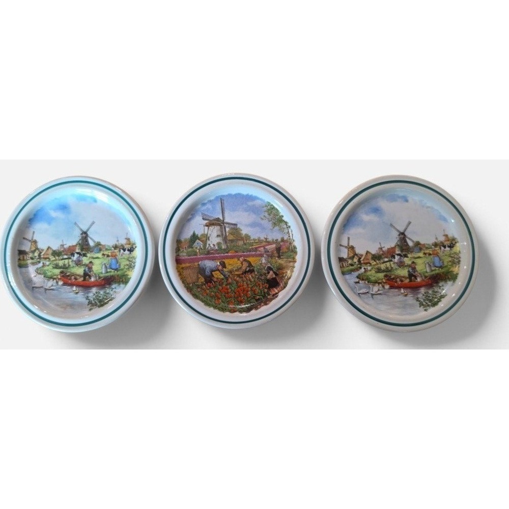 VTG Set 3 Royal Schwabap 1984 Coll Mini Plates Coasters cottagecore Grandmacore